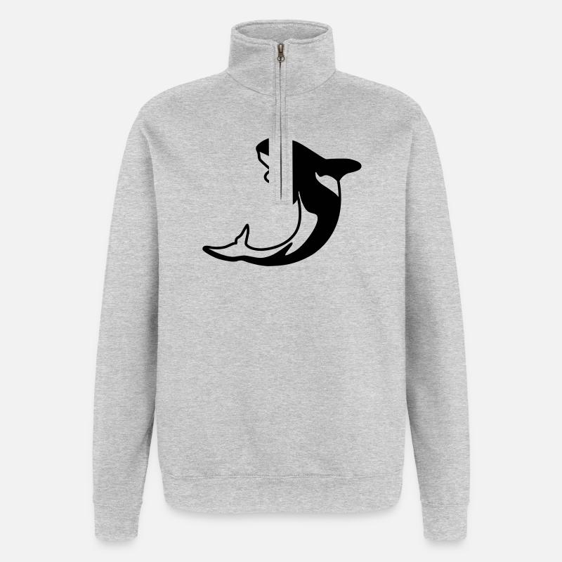 Orca - Killerwal - Quarter-Zip Sweatshirt - heather grey