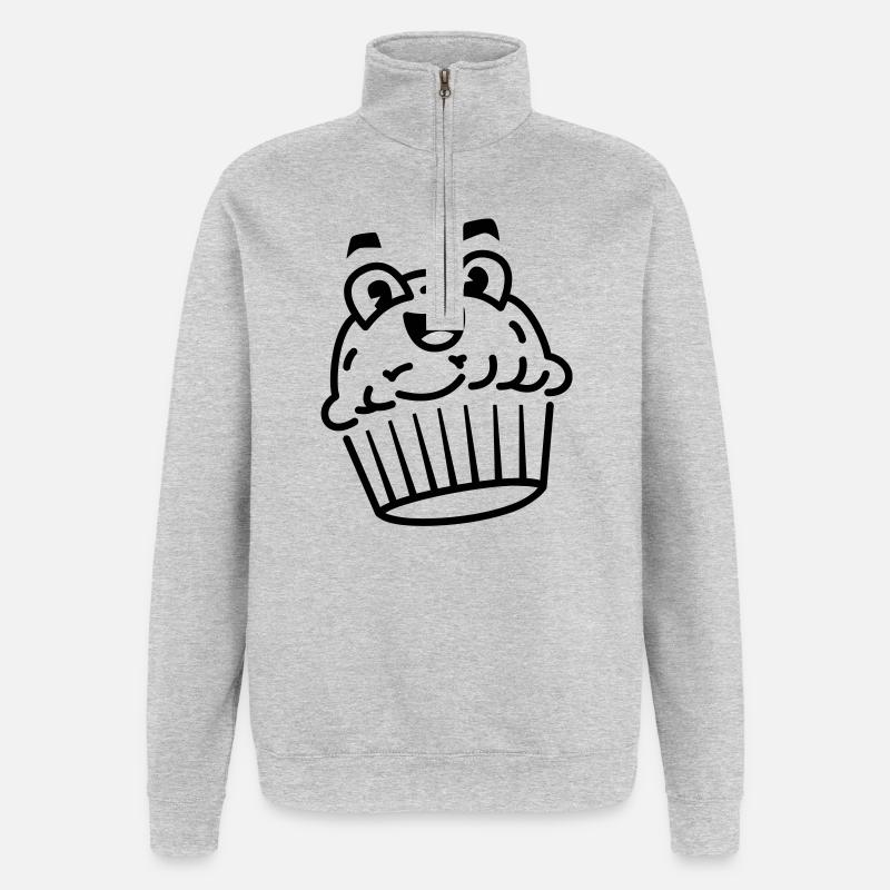 Cupcake - Sweat à zip 1/4 - gris chiné