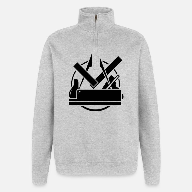 Emblème Carpenter, Carpenter Logo - Sweat à zip 1/4 - gris chiné