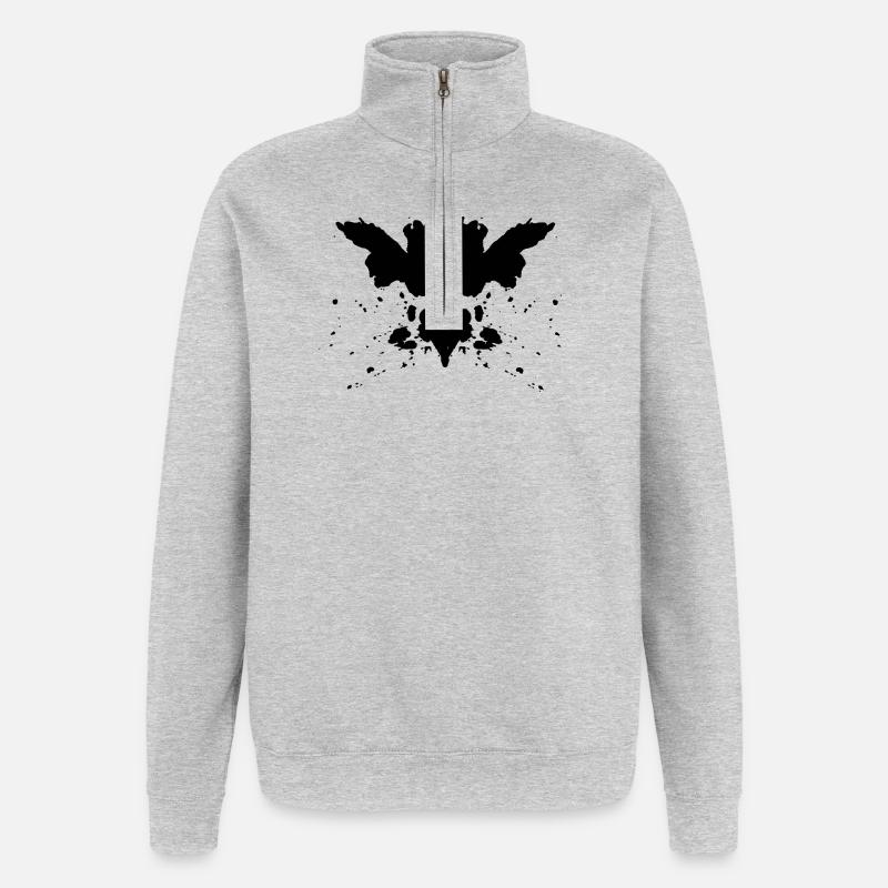 Rorschach - Sweat à zip 1/4 - gris chiné