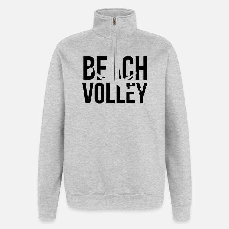 beach volleyball - Quarter-Zip-Sweatshirt - Grau meliert
