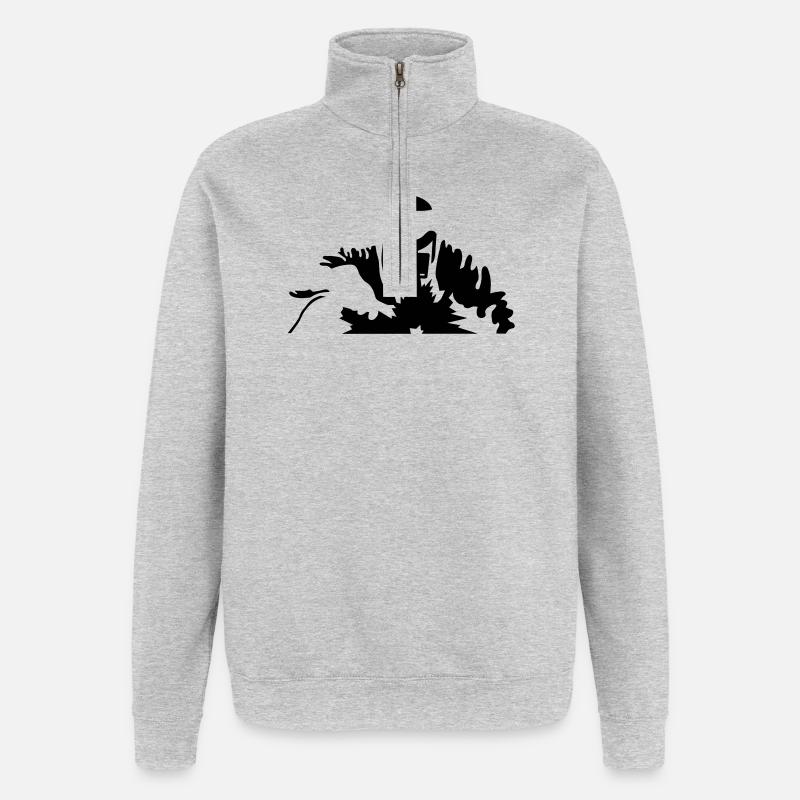 Schweißer - Quarter-Zip-Sweatshirt - Grau meliert