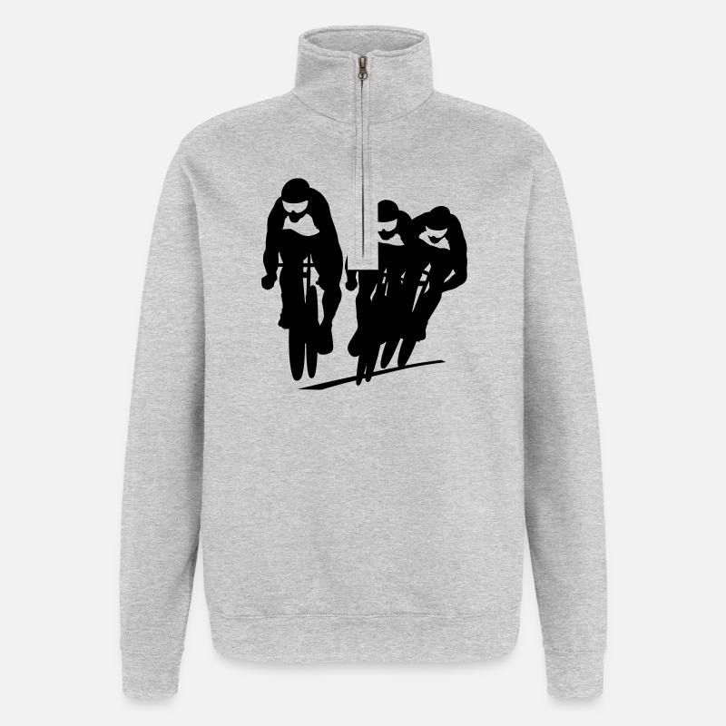 Rennrad - Quarter-Zip-Sweatshirt - Grau meliert