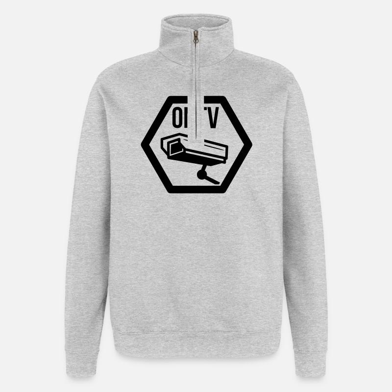 Graffiti - Quarter-Zip-Sweatshirt - Grau meliert