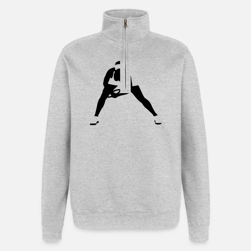 Tennis - Quarter-Zip-Sweatshirt - Grau meliert