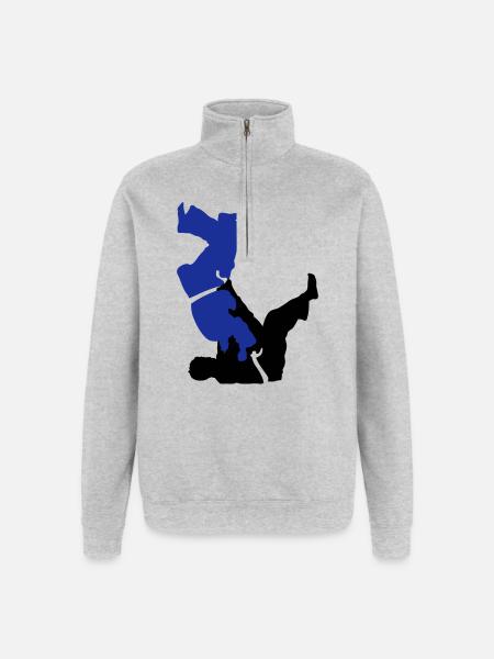 judo - Sweat à zip 1/4 - gris chiné