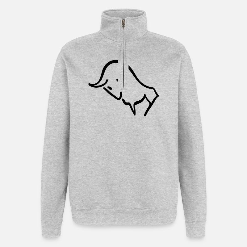 charging bull - Quarter-Zip Sweatshirt - heather grey