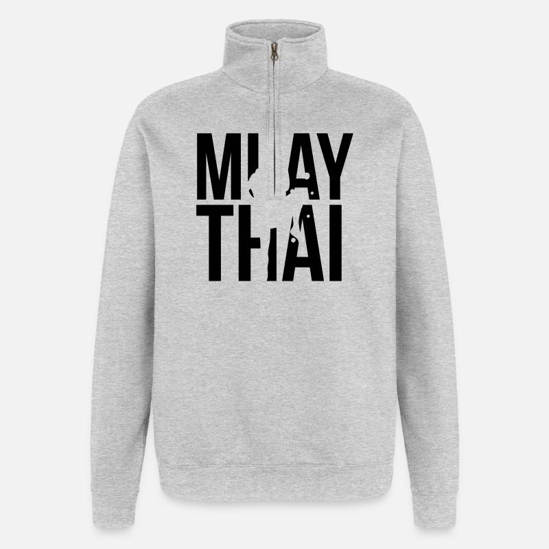 muay thai - Quarter-Zip Sweatshirt - heather grey