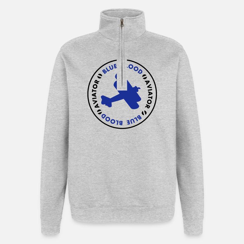 aviator - Sweat à zip 1/4 - gris chiné