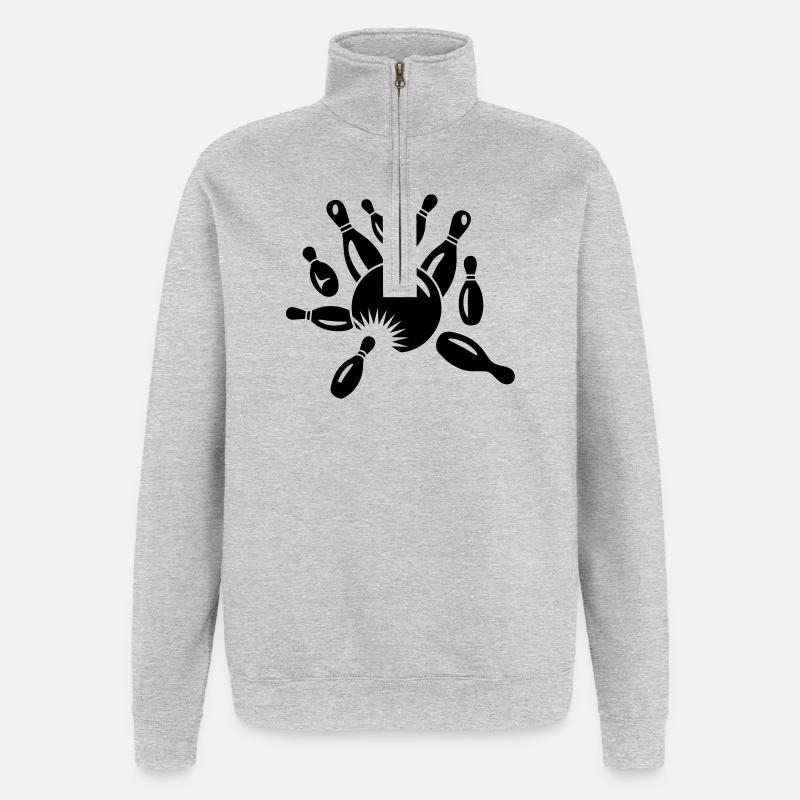 Kegel und Kugel - Quarter-Zip-Sweatshirt - Grau meliert