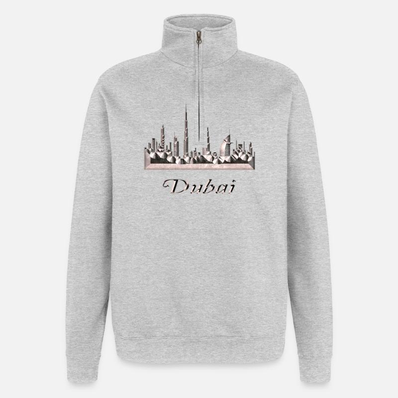 Dubaï - Sweat à zip 1/4 - gris chiné