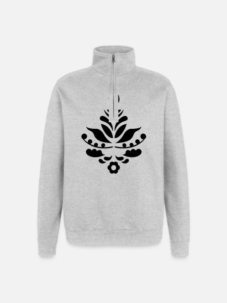 Kurbits & skull black - Quarter-Zip Sweatshirt - heather grey