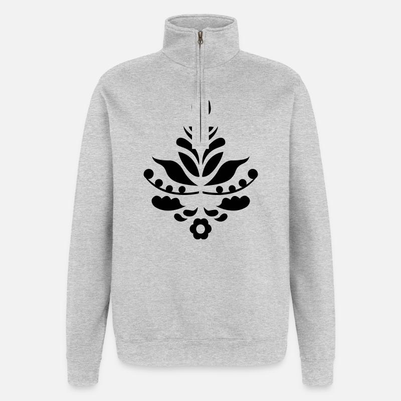 Kurbits & Schädel schwarz - Quarter-Zip-Sweatshirt - Grau meliert