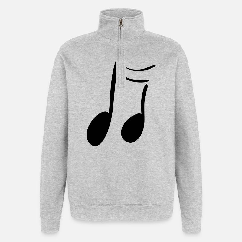 note - Sweat à zip 1/4 - gris chiné