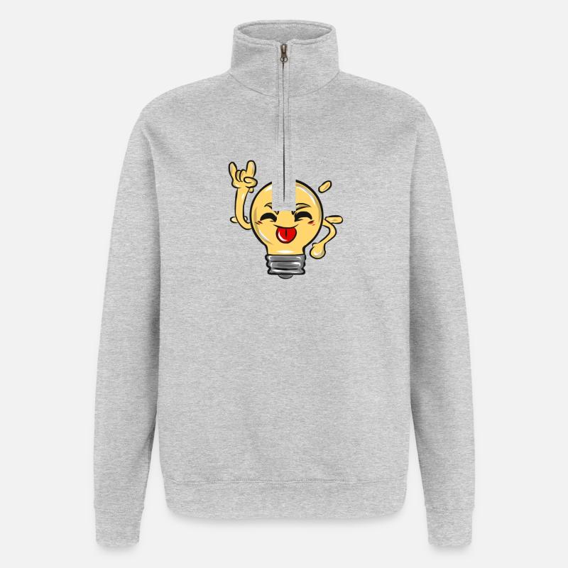 Light bulb - Quarter-Zip Sweatshirt - heather grey