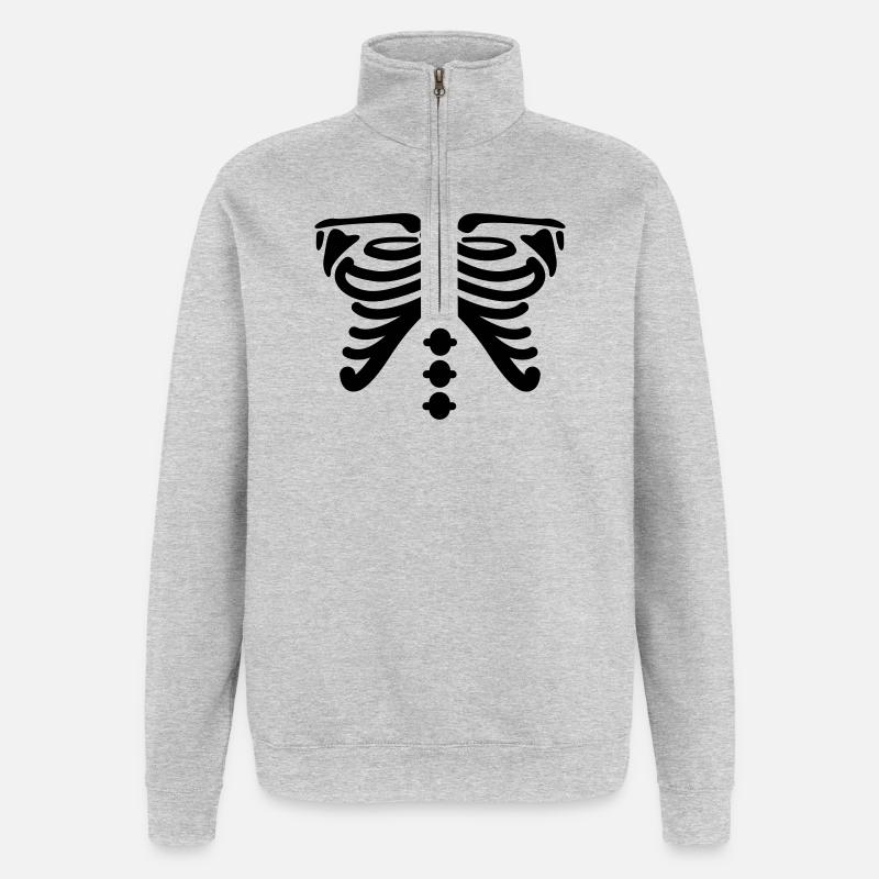 skeleton - Quarter-Zip Sweatshirt - heather grey