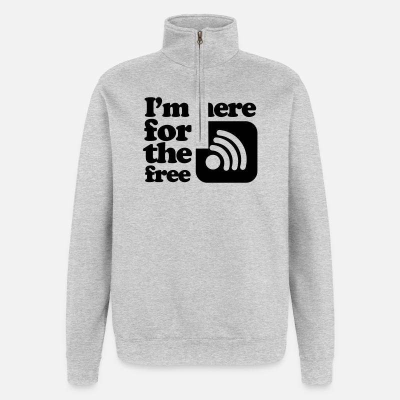 Internet - Sweat à zip 1/4 - gris chiné