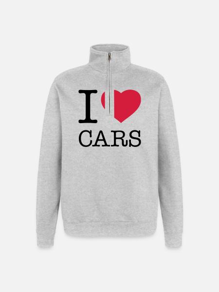 J’AIME LES VOITURES Autos - Sweat à zip 1/4 - gris chiné