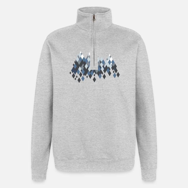 Mountains - Quarter-Zip Sweatshirt - heather grey