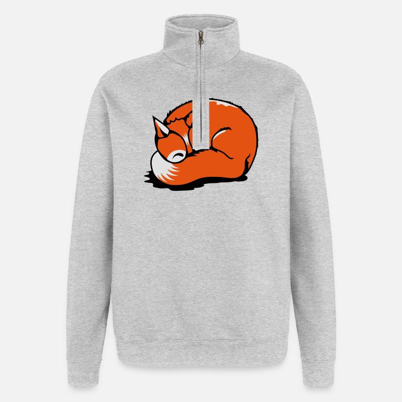 A sleeping fox - Quarter-Zip Sweatshirt - heather grey
