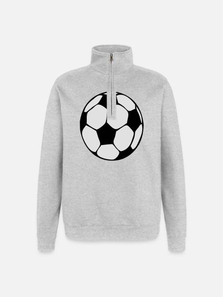 ballon-foot - Sweat à zip 1/4 - gris chiné