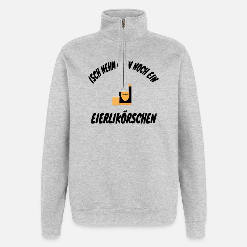 Isch nehm gern noch ein Eierlikörschen - Quarter-Zip-Sweatshirt - Grau meliert