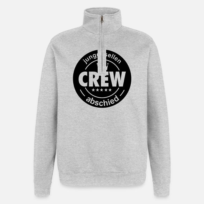 junggesellenabschied - Quarter-Zip-Sweatshirt - Grau meliert