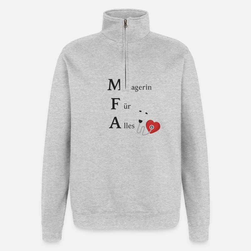 Manager per tutto! MAE / assistente medico - Felpa con zip 1/4 - grigio melange