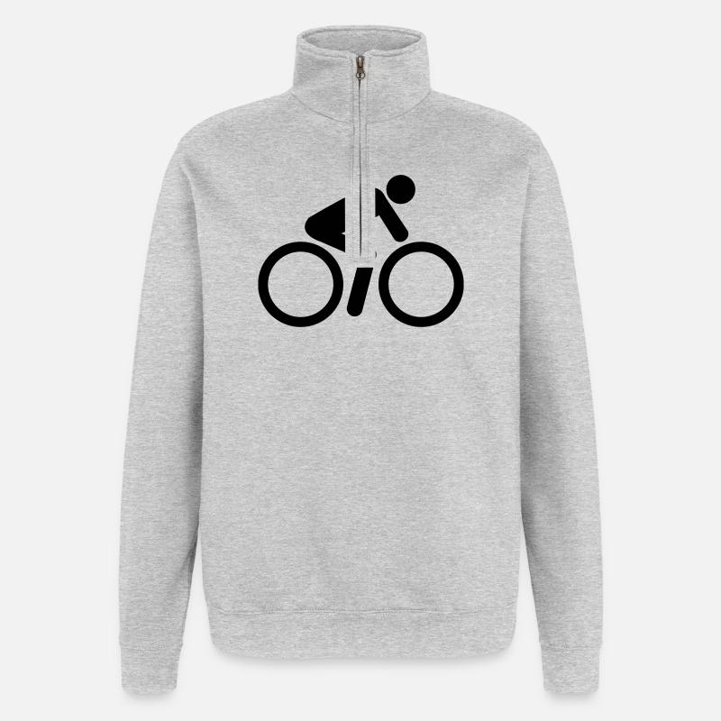 biker Fahhradfahrer - Quarter-Zip-Sweatshirt - Grau meliert