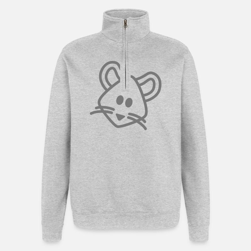 mouse mouse mouse - Quarter-Zip Sweatshirt - heather grey