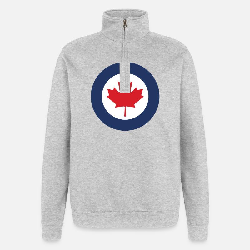 Canada aeronautical cockade standard version - Quarter-Zip Sweatshirt - heather grey
