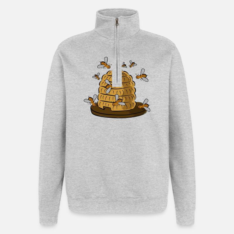 ruche - Sweat à zip 1/4 - gris chiné