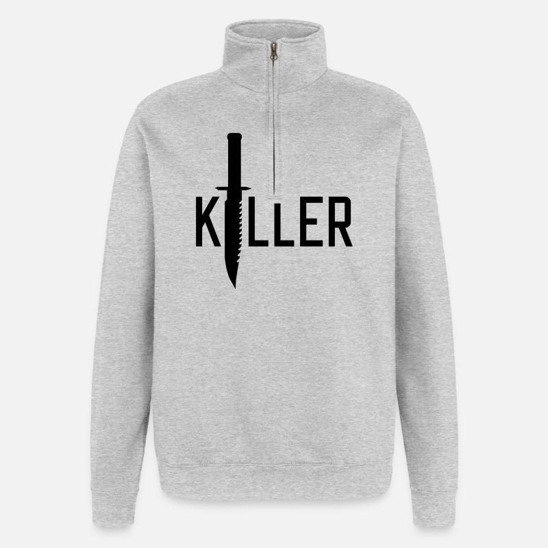 Killer - Sweat à zip 1/4 - gris chiné