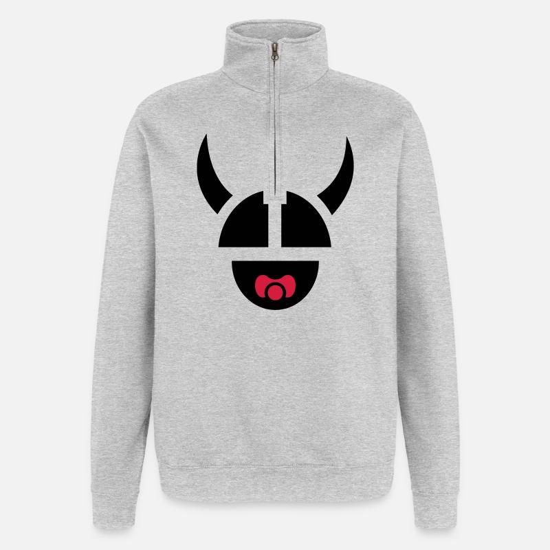 Wikingerkind - Quarter-Zip-Sweatshirt - Grau meliert