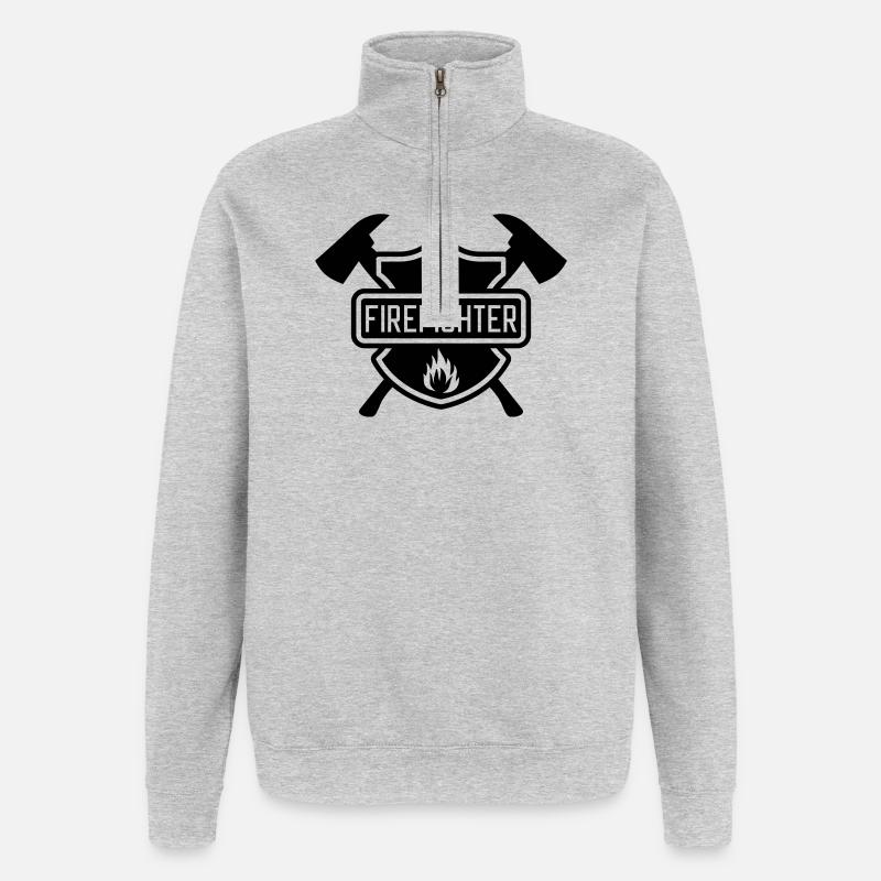 Firefighter - Quarter-Zip Sweatshirt - heather grey