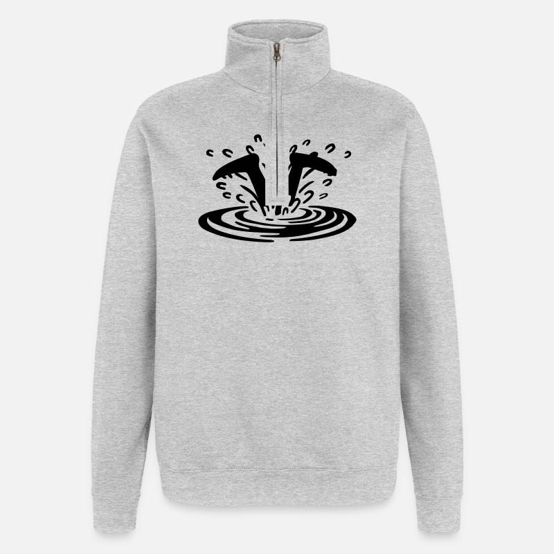 Taucher - Quarter-Zip-Sweatshirt - Grau meliert
