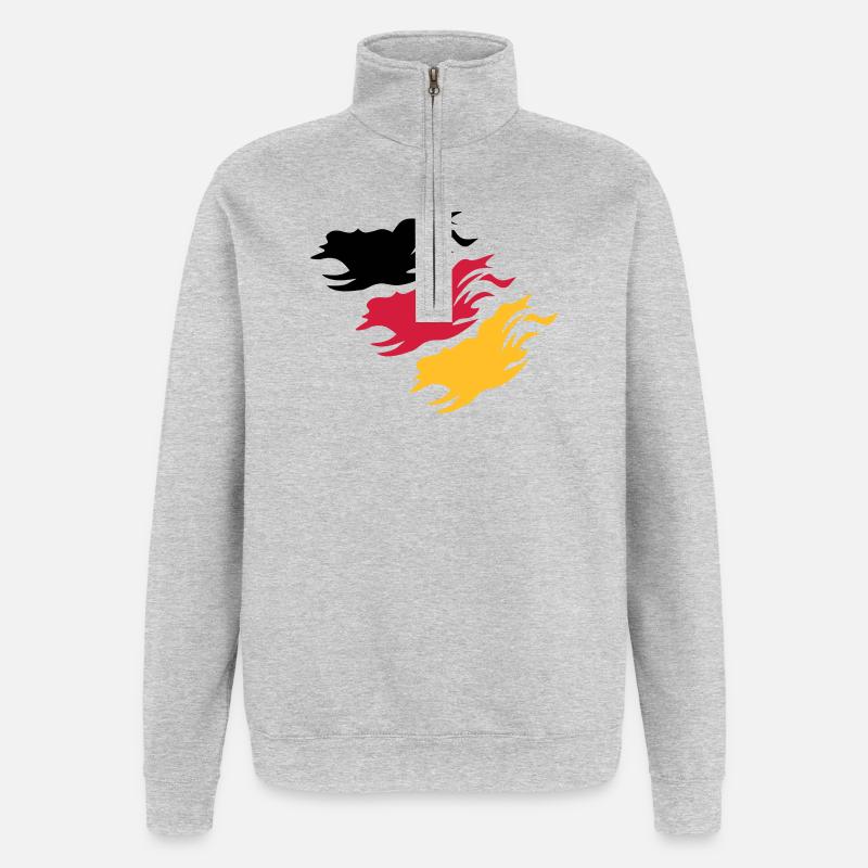 Conception Allemagne - Sweat à zip 1/4 - gris chiné