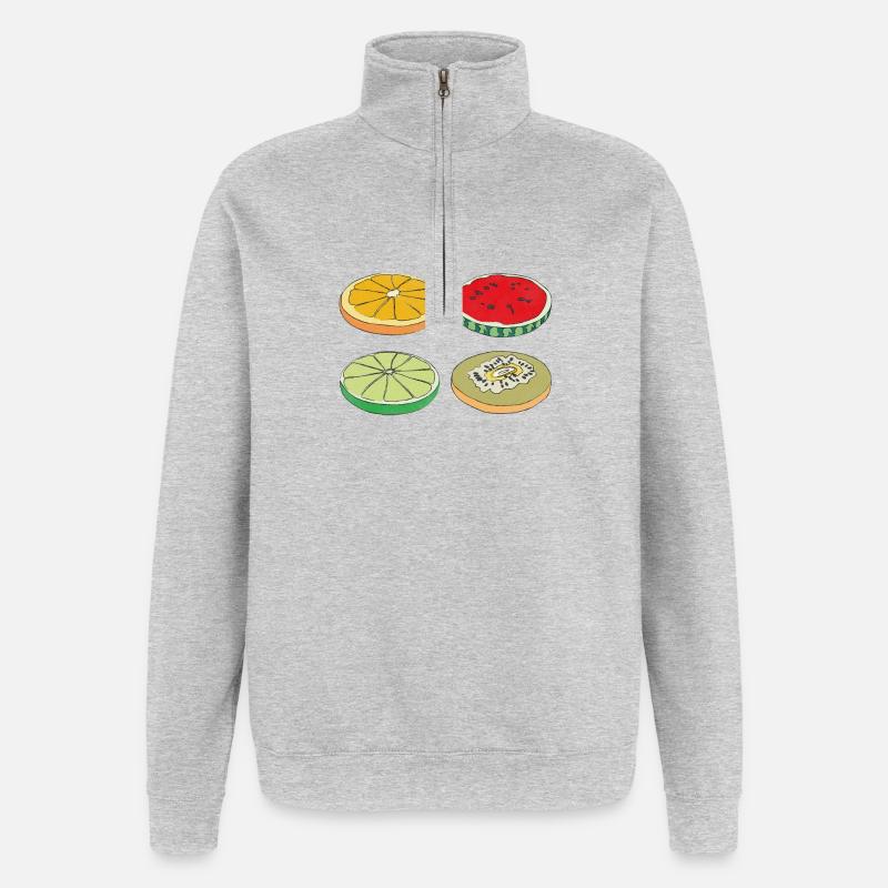Fruits Slices Summer Delicious Fun Gift - Quarter-Zip Sweatshirt - heather grey