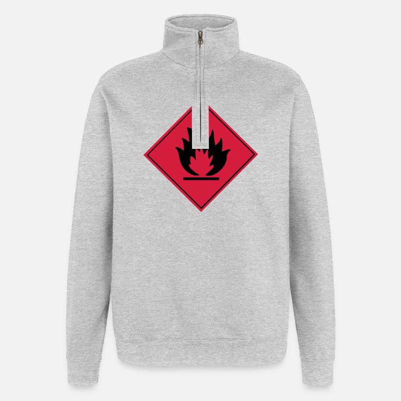 Flammable - Quarter-Zip Sweatshirt - heather grey