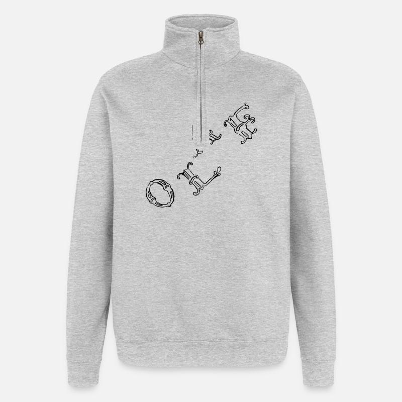 OLAF - Sweat à zip 1/4 - gris chiné