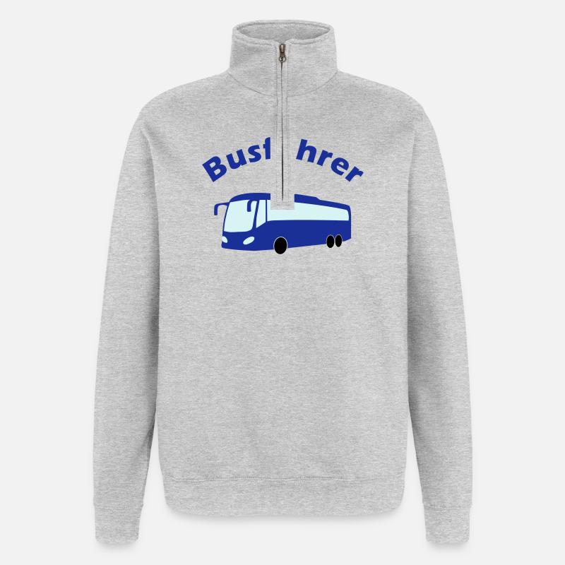 Busfahrer Design - Quarter-Zip-Sweatshirt - Grau meliert