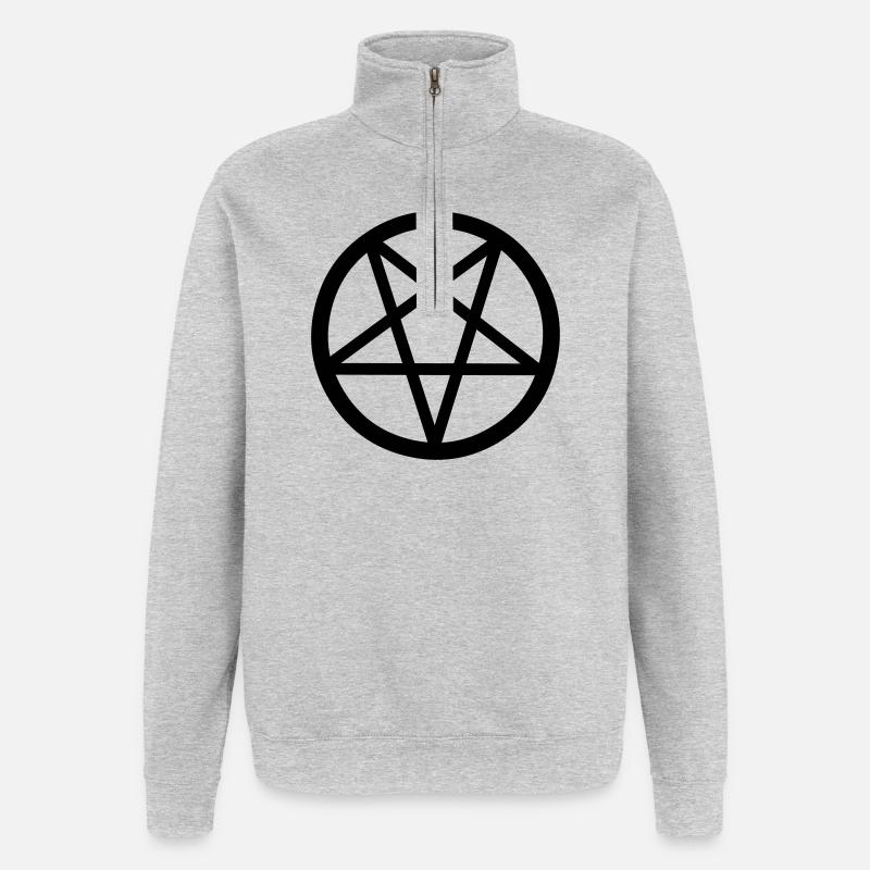pentakel - Quarter-Zip-Sweatshirt - Grau meliert