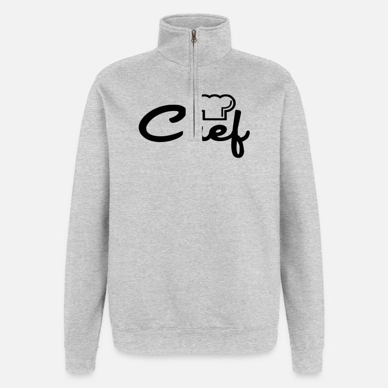 Chef - Sweat à zip 1/4 - gris chiné