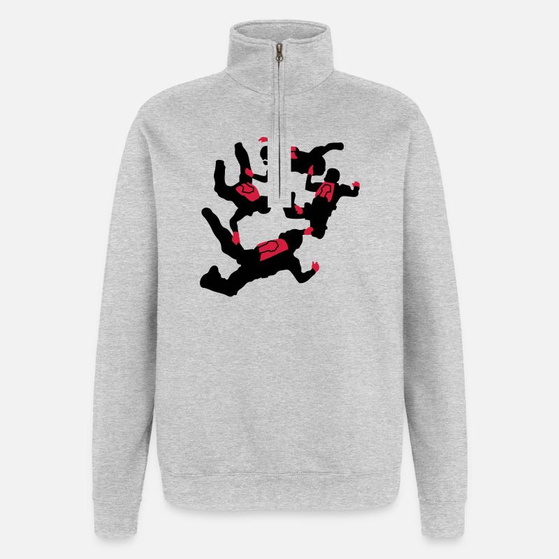 parachutisme - Sweat à zip 1/4 - gris chiné