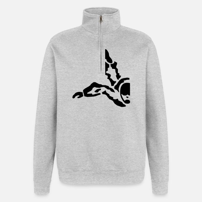parachutisme - Sweat à zip 1/4 - gris chiné
