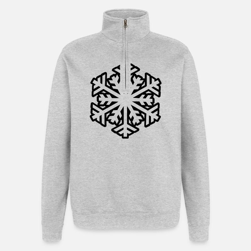 flocon de neige - Sweat à zip 1/4 - gris chiné
