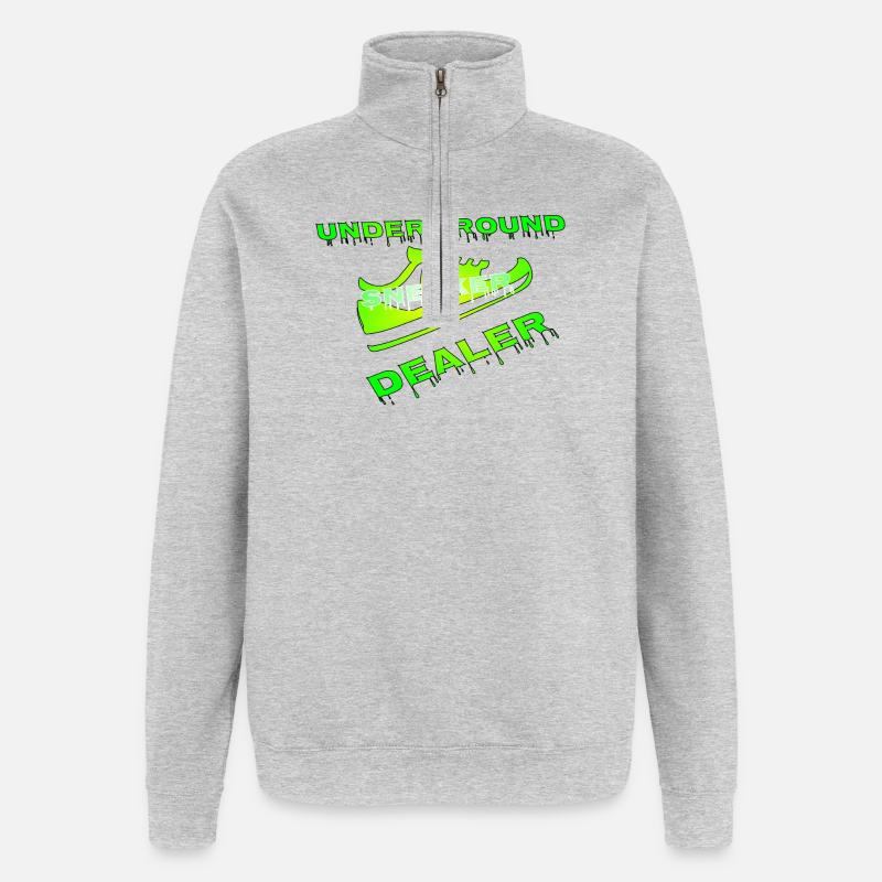 vendeur de chaussures - Sweat à zip 1/4 - gris chiné
