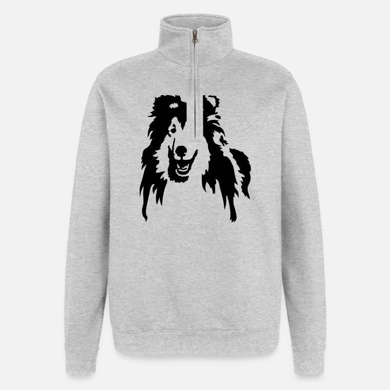 Collie - Sweat à zip 1/4 - gris chiné