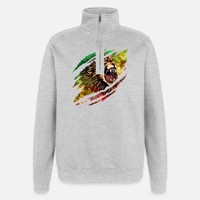 Löwensturm Farbexplosion - Quarter-Zip-Sweatshirt - Grau meliert