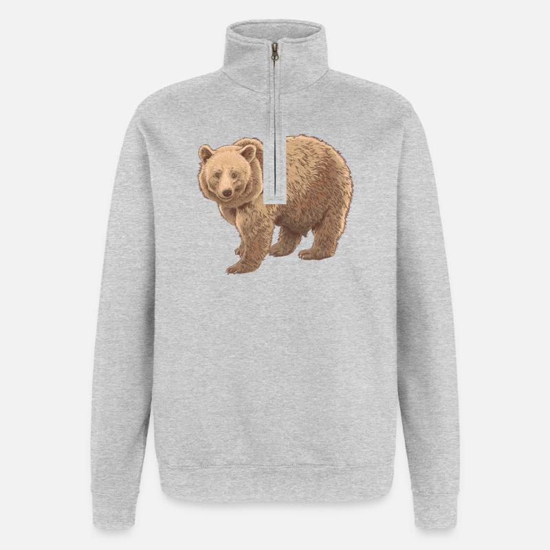 Kodiakbear - Quarter-Zip Sweatshirt - heather grey